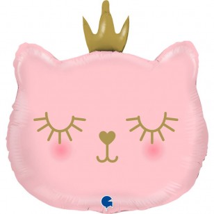 Princess Cat Pink Face Birthday Balloon